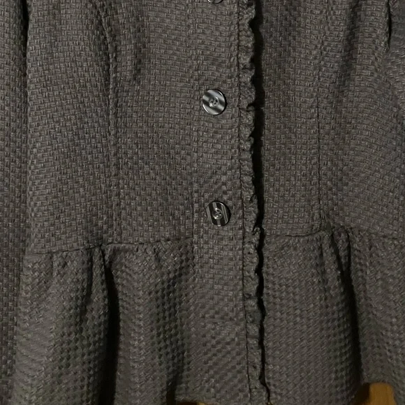 Decree- Peplum Woven Jacket Gray women’s Large - Picture 5 of 13